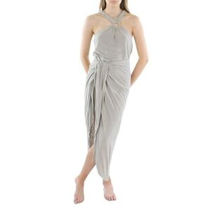 Just BEE Queen Women Dash One Shoulder Dress Cover-Up stone XS wrap boho cottage